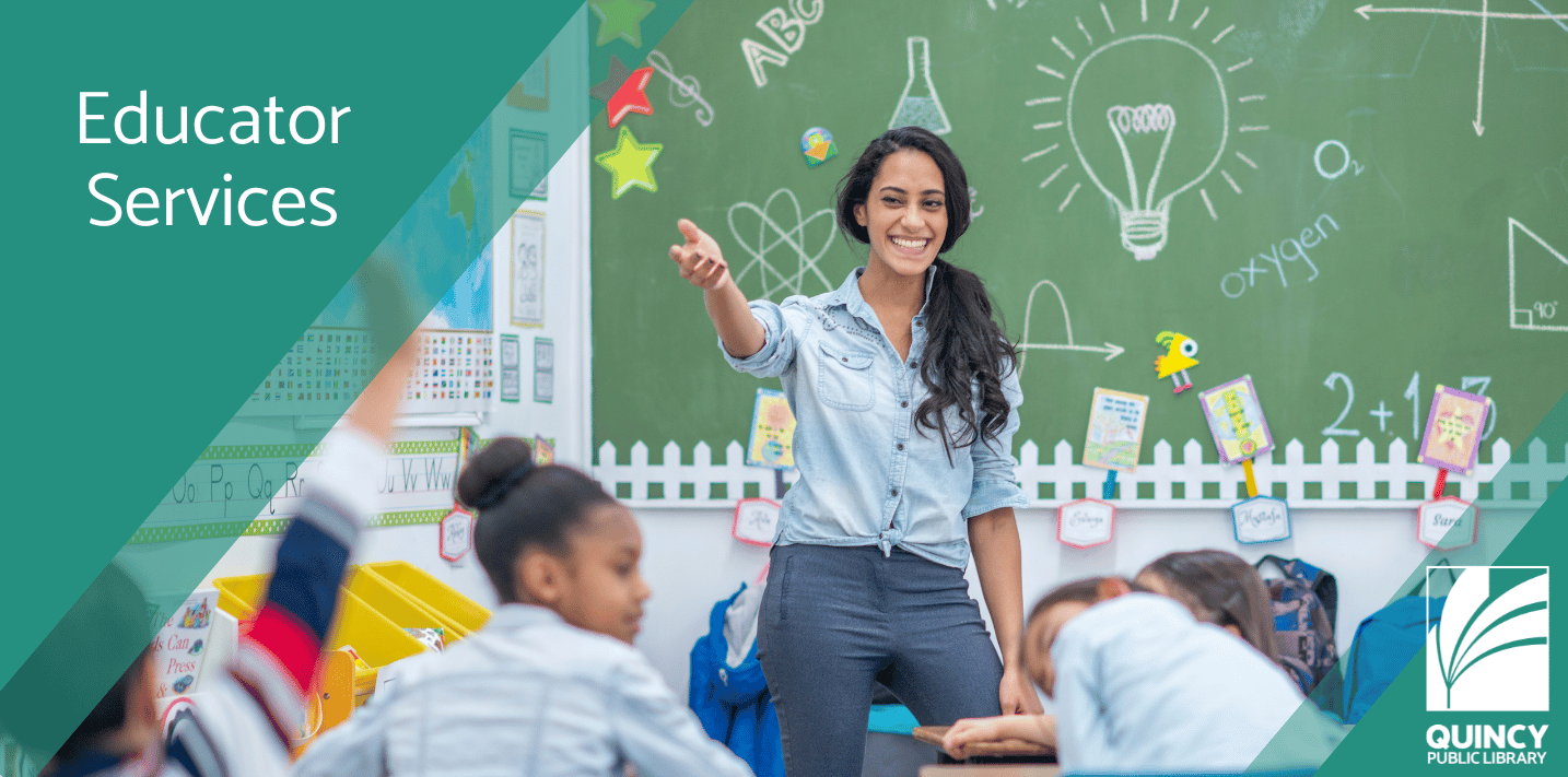 Educator Services header image showing a smiling teacher at the front of a classroom