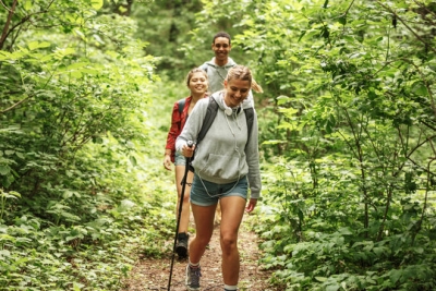 Image of young people on nature trail