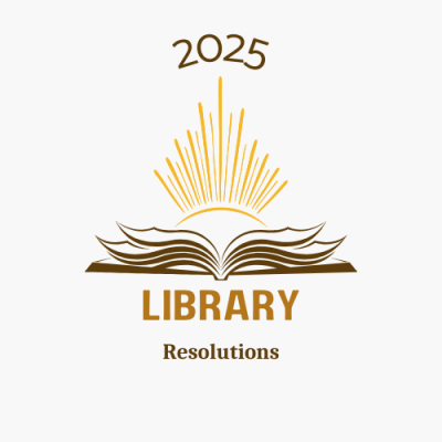 Image of open book that says 2025 Library Resolutions