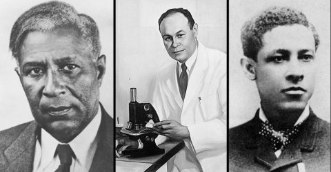 Phot of Garrett Morgan, Charles Drew, and Jan Matzeliger, black inventors