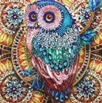 Picture of a diamond painting of an owl