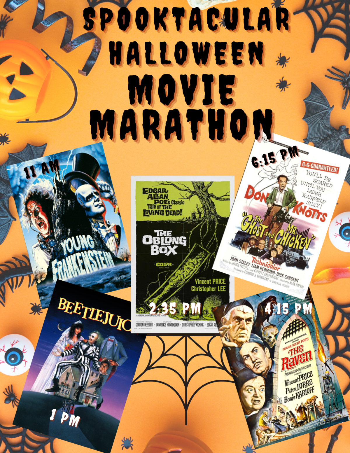 poster showing five different halloween movies