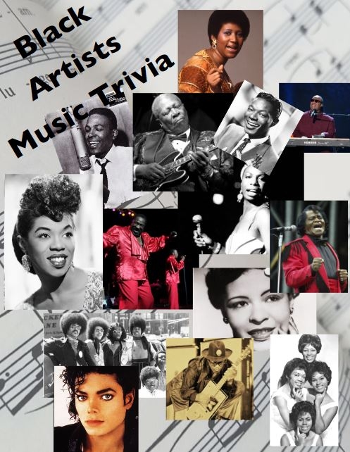 A collage of photos of black musicians