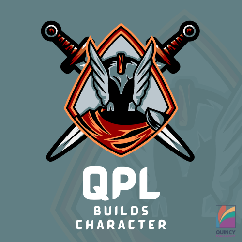 Image of video game knight with words QPL Build character